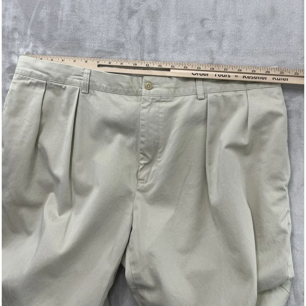 VTG Polo Ralph Lauren Ethan Pants Men 42x30 Khakis Pleated Twill Cotton Trouser